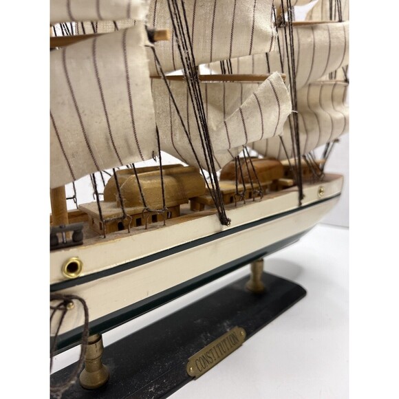 VTG Sailing Ship 3 Mass Model Constitution 17 in Collectible Decor Cloth Cannons - Picture 8 of 12